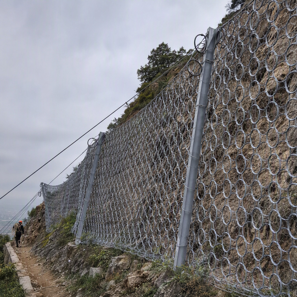 Passive แนวกั้นหินร่วง GL-100 (100kJ) Ring Net